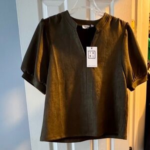 Fall faux suede top